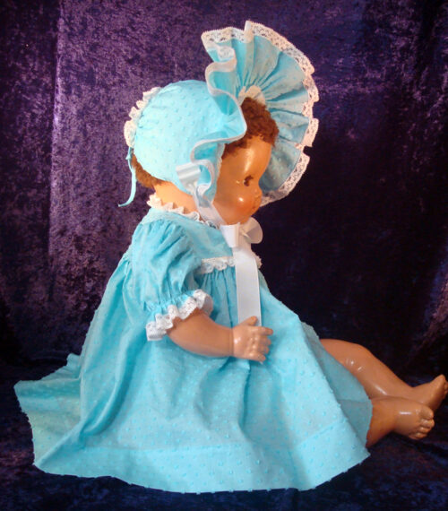 Baby Doll Dress Aqua Dotted