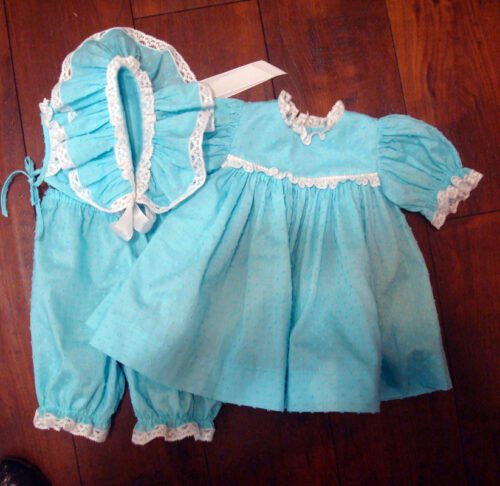 Baby Doll Dress Aqua Dotted