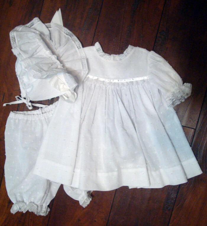 white dotted baby doll dress
