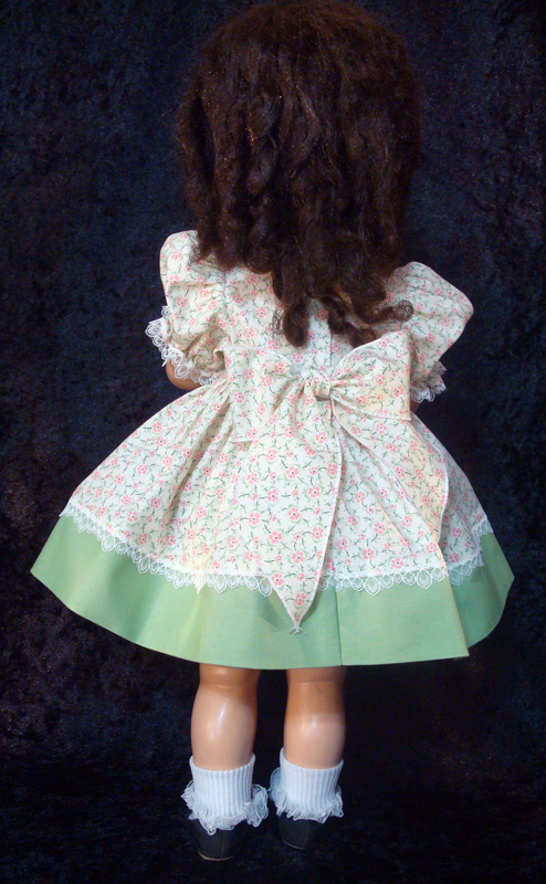 Saucy Walker Doll Dress Green Two-Tone