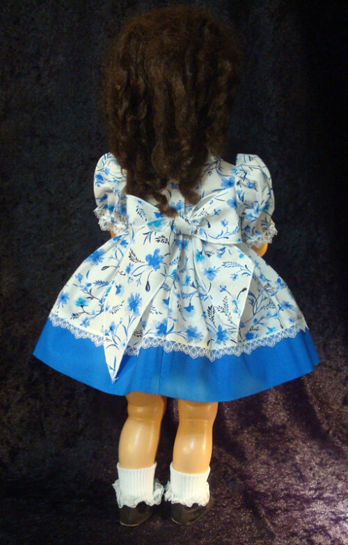 Saucy Walker Doll Dress Blue Two-Tone