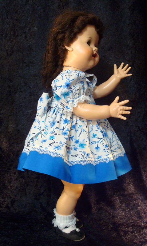 Saucy Walker Doll Dress Blue Two-Tone