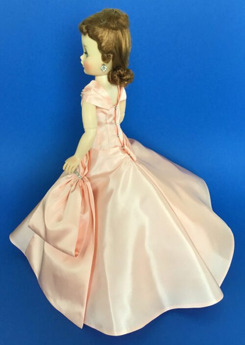 CissyDoll Rhinestone SideDrape PeachGown